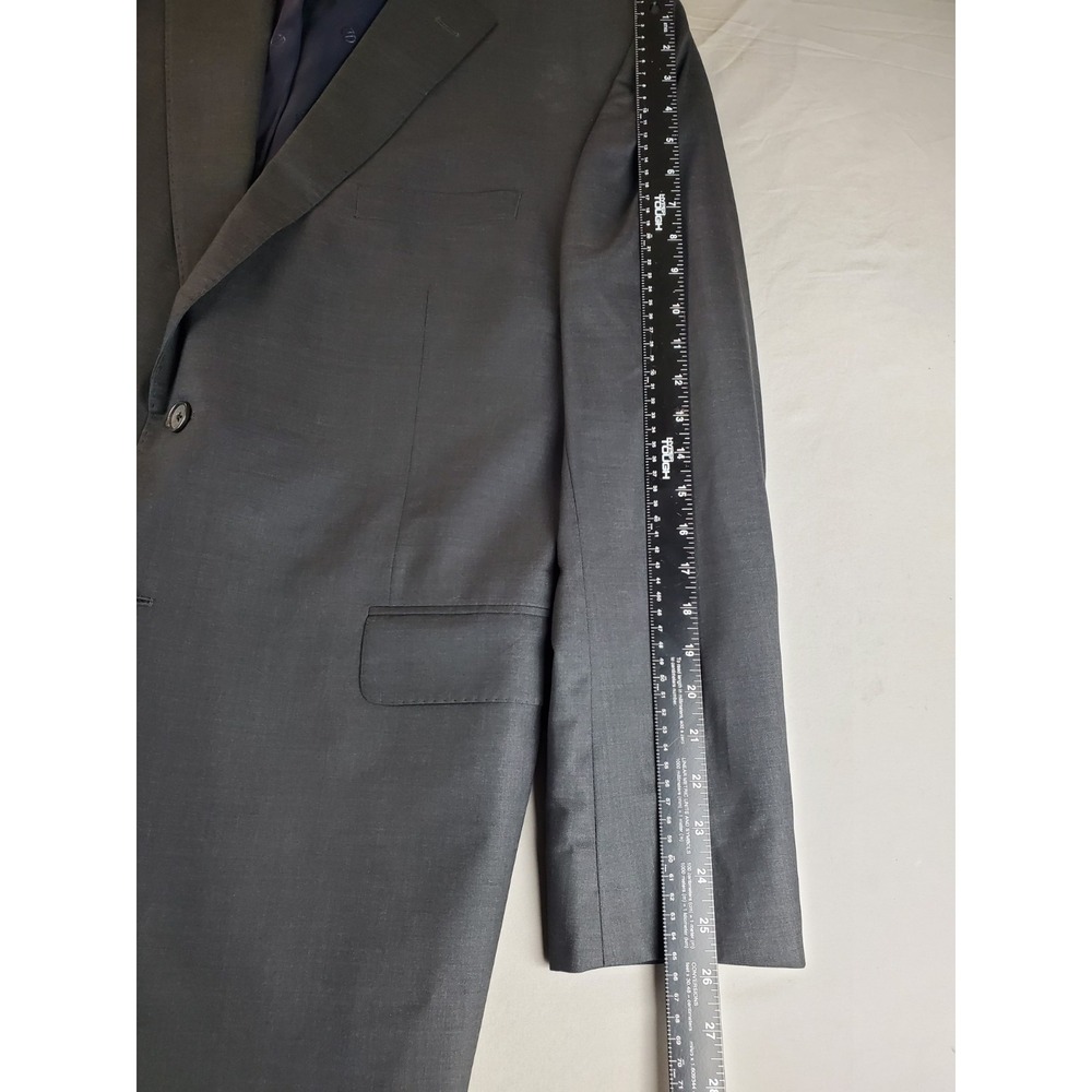 David Donahue Blazer Men 46 R Charcoal Marzotto Wool Super 150s Double Vented - Picture 13 of 16